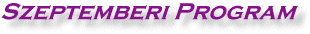 Szeptemberi program